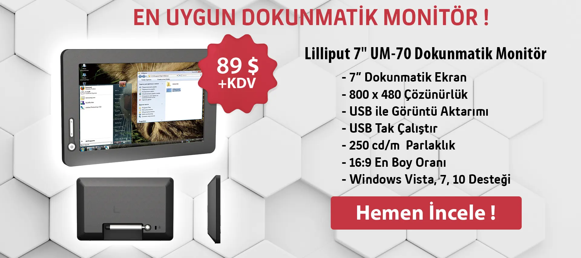 Lilliput Um-70 Dokunmatik USB Monitör