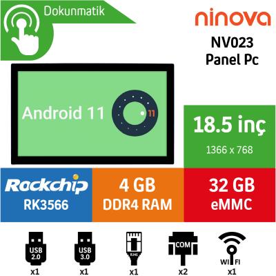 Ninova NV023 Rockchip RK3566 4GB 32GB eMMC Android/Linux 18.5" Endüstriyel Panel Pc
