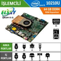 ELSKY QM10U-I5-UA-10210U 2LAN 6 Com Mini ITX Anakart