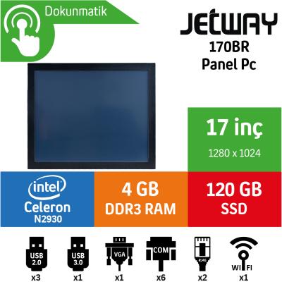 Jetway 170BR Intel Celeron N2930 4GB 120GB SSD Freedos 17" Endüstriyel Panel Pc