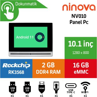Ninova NV010 Rockchip RK3568 2GB 16GB eMMC Android/Linux 10.1" Endüstriyel Panel Pc