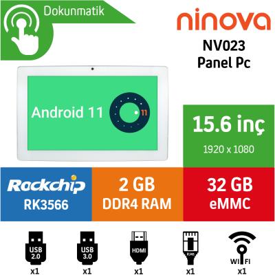 Ninova NV023 Rockchip RK3566 2GB 32GB eMMC Android/Linux 15.6" Endüstriyel Panel Pc