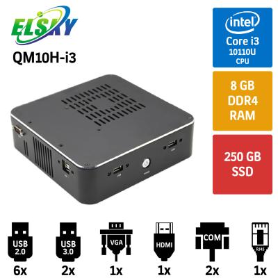 Elsky QM10H-I3 Intel Core i3 10110U 8GB 250GB SSD Mini Pc